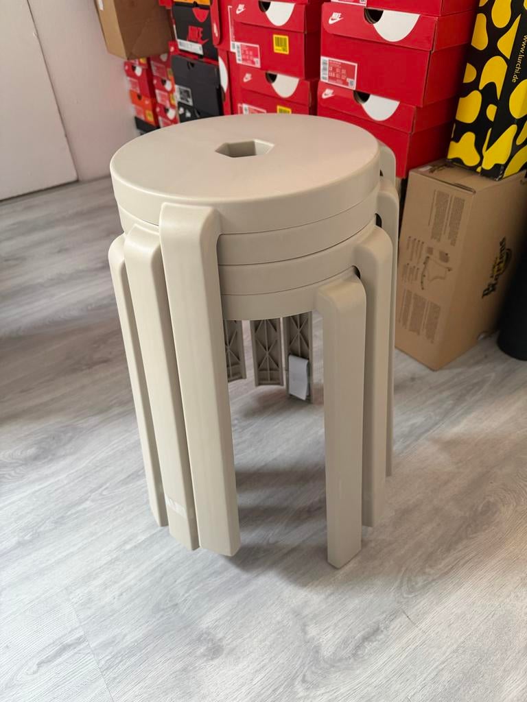 4x Nieuwe IKEA IBBARBO krukken - Beige, Ophalen, Nieuw, Kunststof