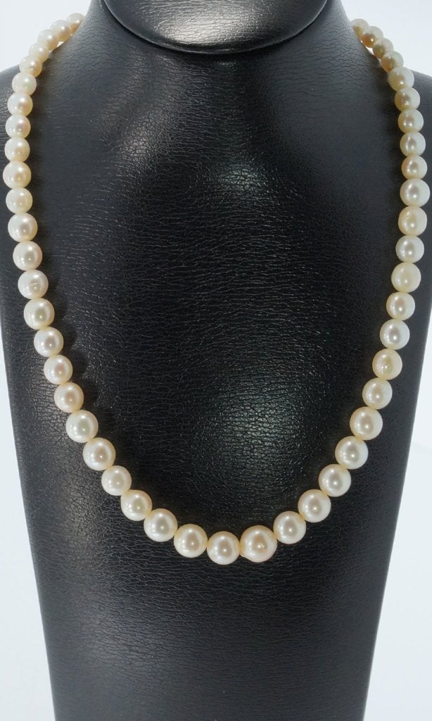 Fraaie parel ketting uniek 14k slot goud dames vintage, Ophalen of Verzenden, Goud, Ketting, Met edelsteen