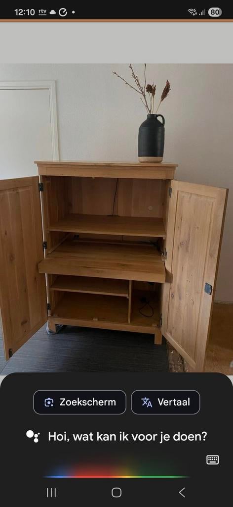 Blank eiken computerkast, Huis en Inrichting, Kasten | Computermeubels, Ophalen of Verzenden, 40 tot 80 cm, 120 tot 170 cm, 120 tot 170 cm