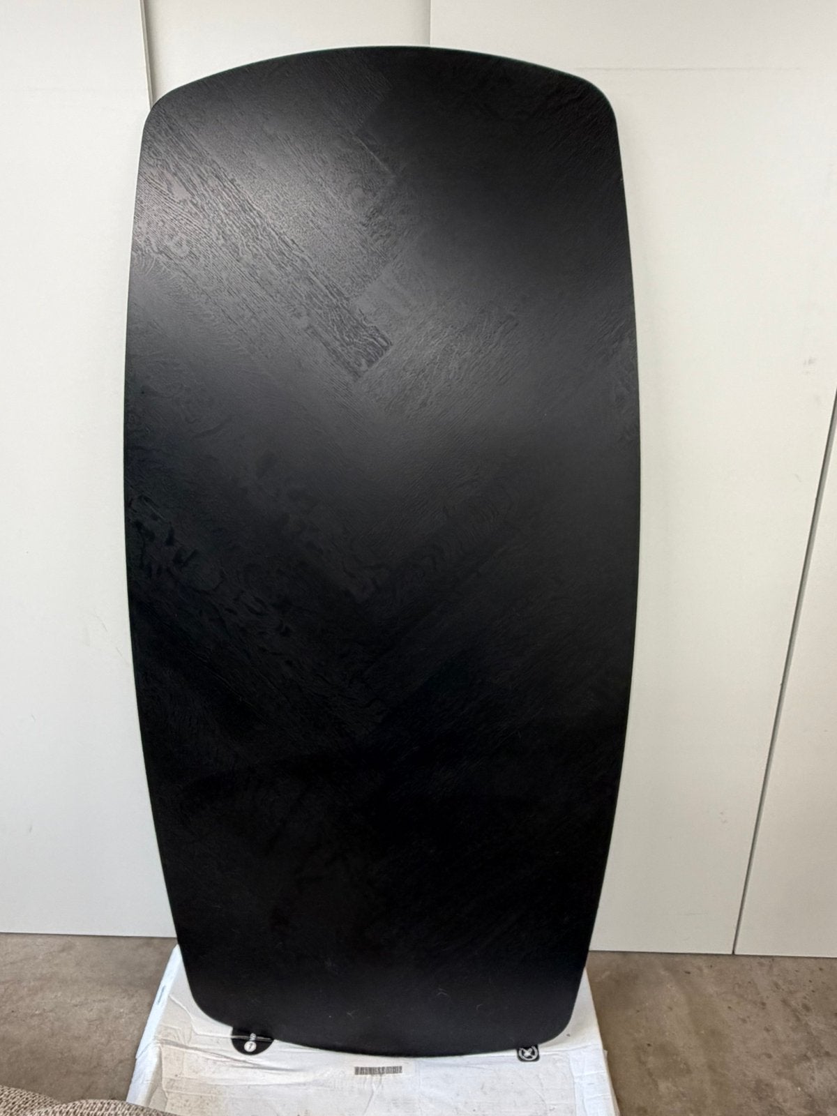 Te koop: Deens Ovaal Tafelblad Visgraat – Zwart, Huis en Inrichting, Ophalen, 100 tot 150 cm, 200 cm of meer, Zo goed als nieuw