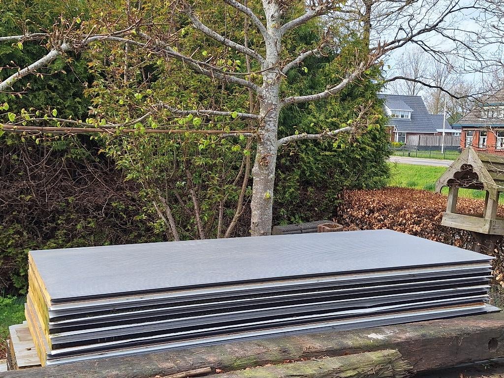 Sandwichpanelen geïsoleerde panelen wandplaten damwandplaten, Doe-het-zelf en Verbouw, Dakpannen en Dakbedekking, Gebruikt, Dakplaat of Dakpanplaat