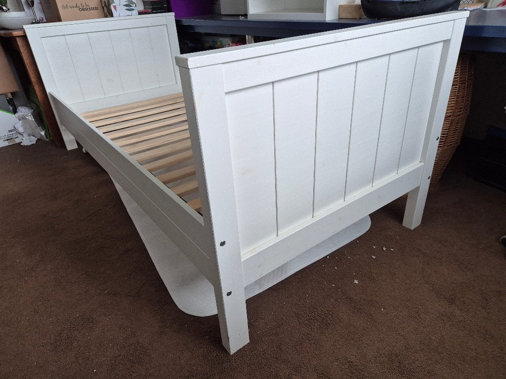 Eenpersoons tienerbed incl lattenbodem, Ophalen, Gebruikt, 90 cm, 200 cm