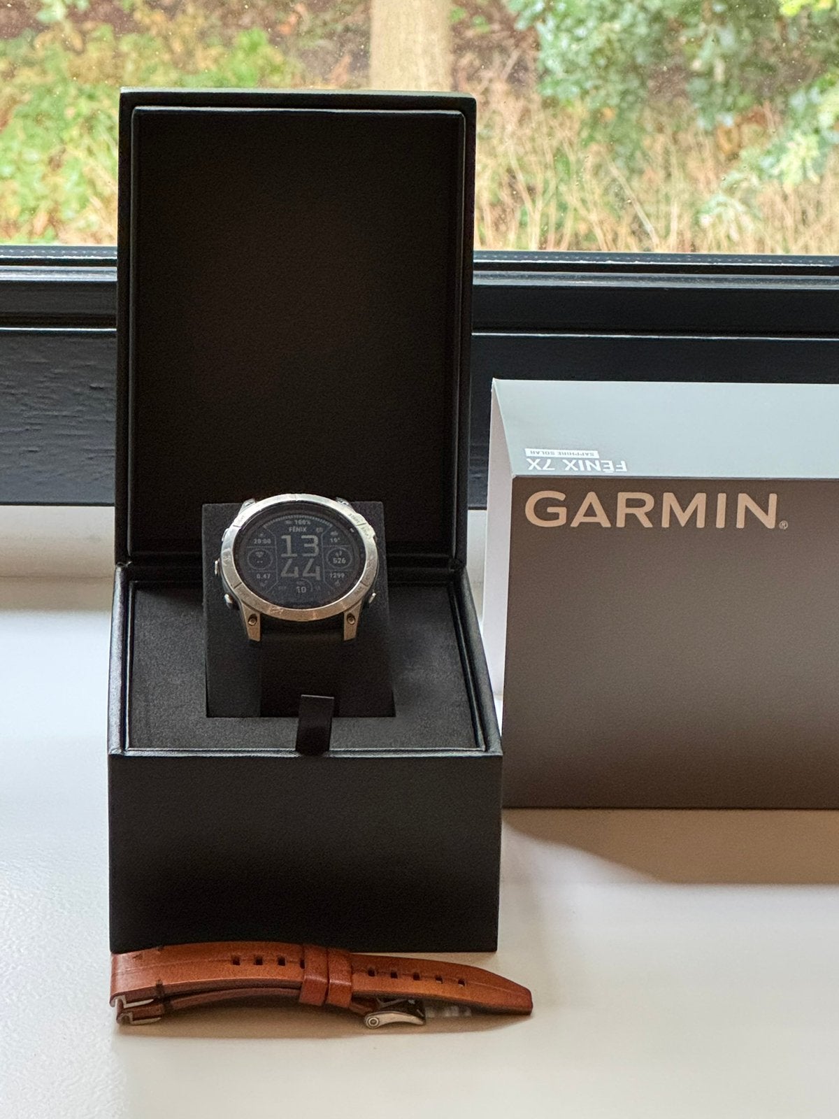 Garmin Fenix 7X Sapphire Solar 51mm Titanium, Ophalen of Verzenden, Gebruikt, Zilver, IOS