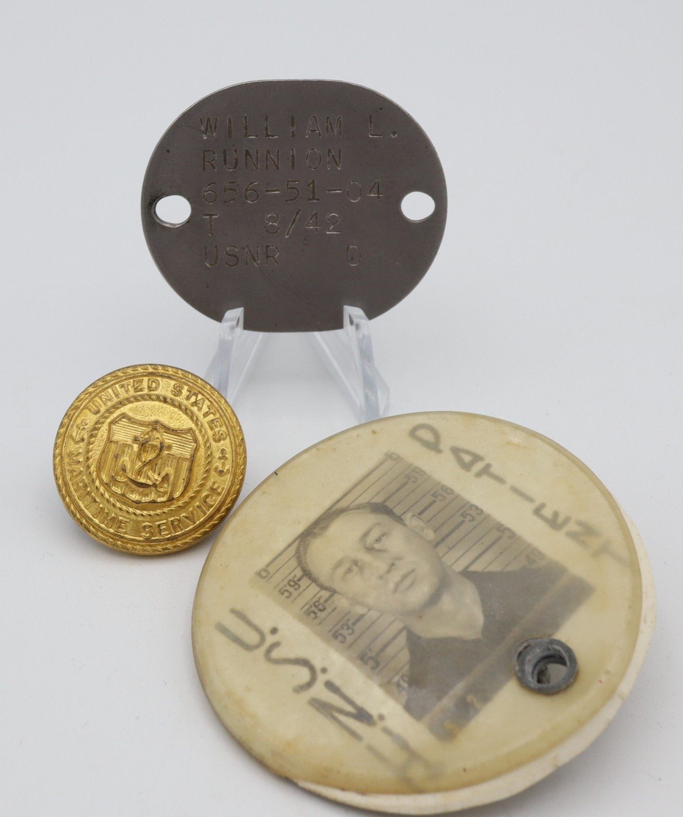 US WWII Navy Dog Tag & ID Disc, Ophalen of Verzenden, Marine, Amerika, Embleem of Badge
