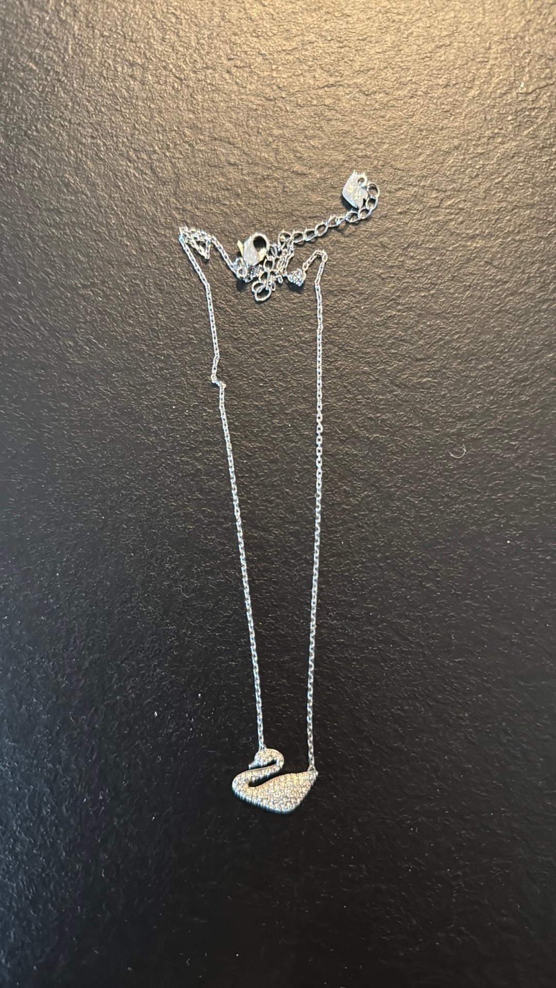 Swarovski zwanen ketting, Ophalen of Verzenden, Zo goed als nieuw, Zilver, Overige materialen
