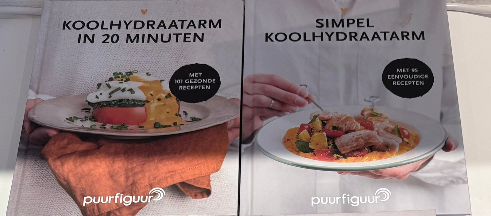 2 Koolhydraatarme kookboeken – PuurFiguur  – nette staat, Ophalen of Verzenden, Zo goed als nieuw