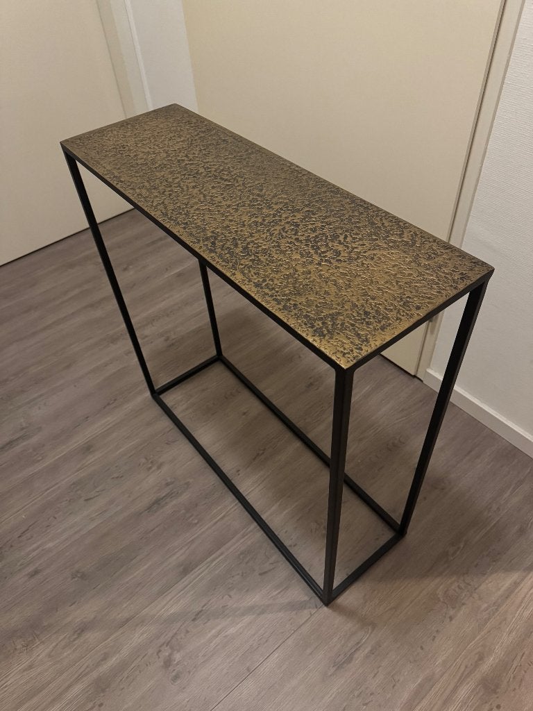 Sidetable of haltafel uitgevoerd in antiek brons, Ophalen, 50 tot 100 cm, Nieuw, Metaal