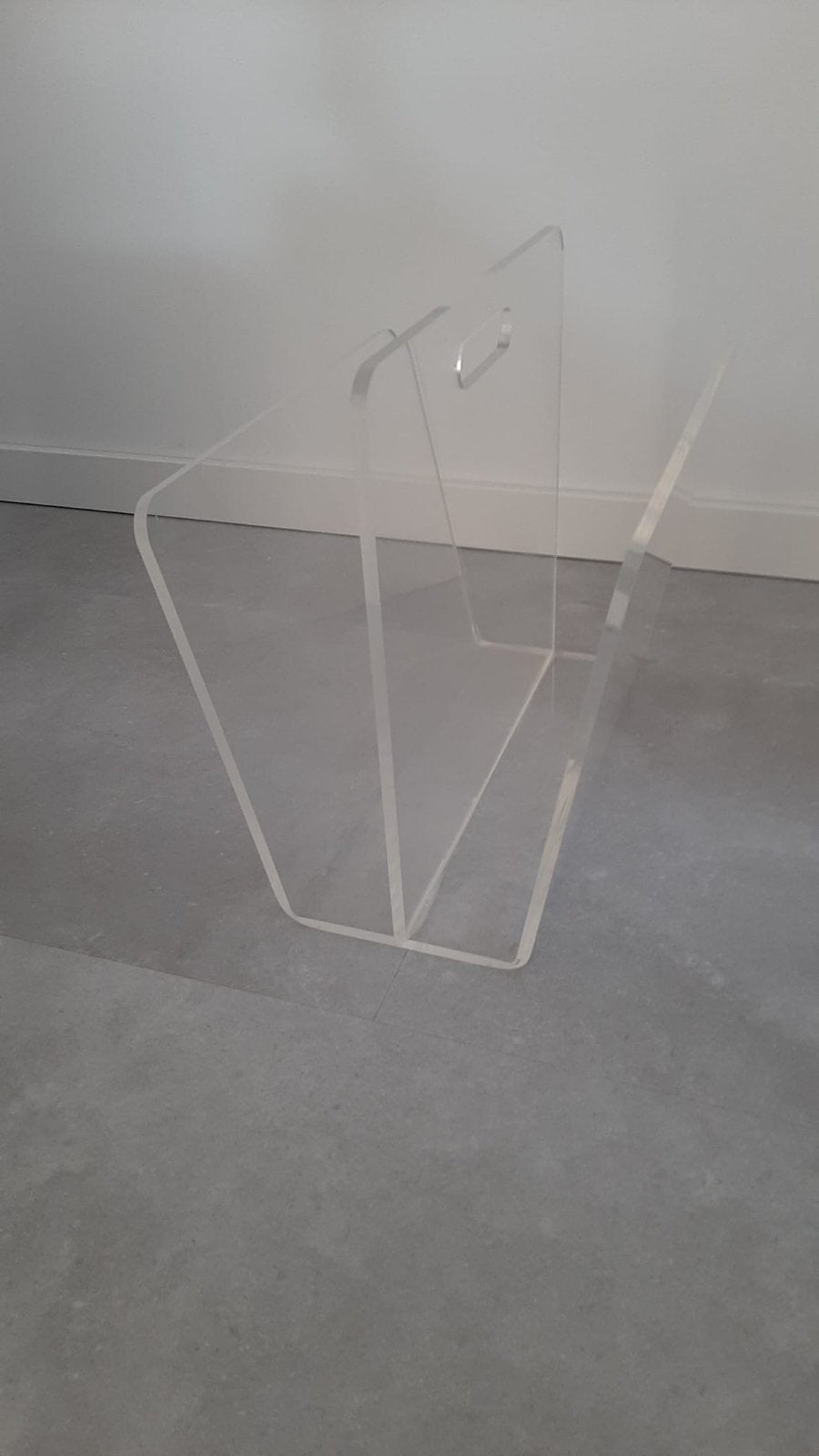Vintage design doorzichtig plexiglas lectuurmand tijdschrift, Ophalen of Verzenden, Zo goed als nieuw