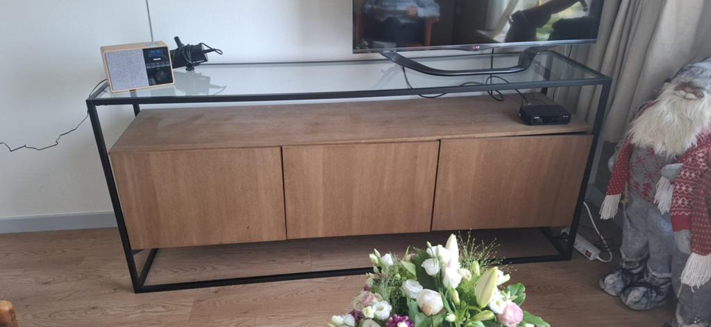 Dressoir, Ophalen, Met plank(en), 100 tot 150 cm, Glas