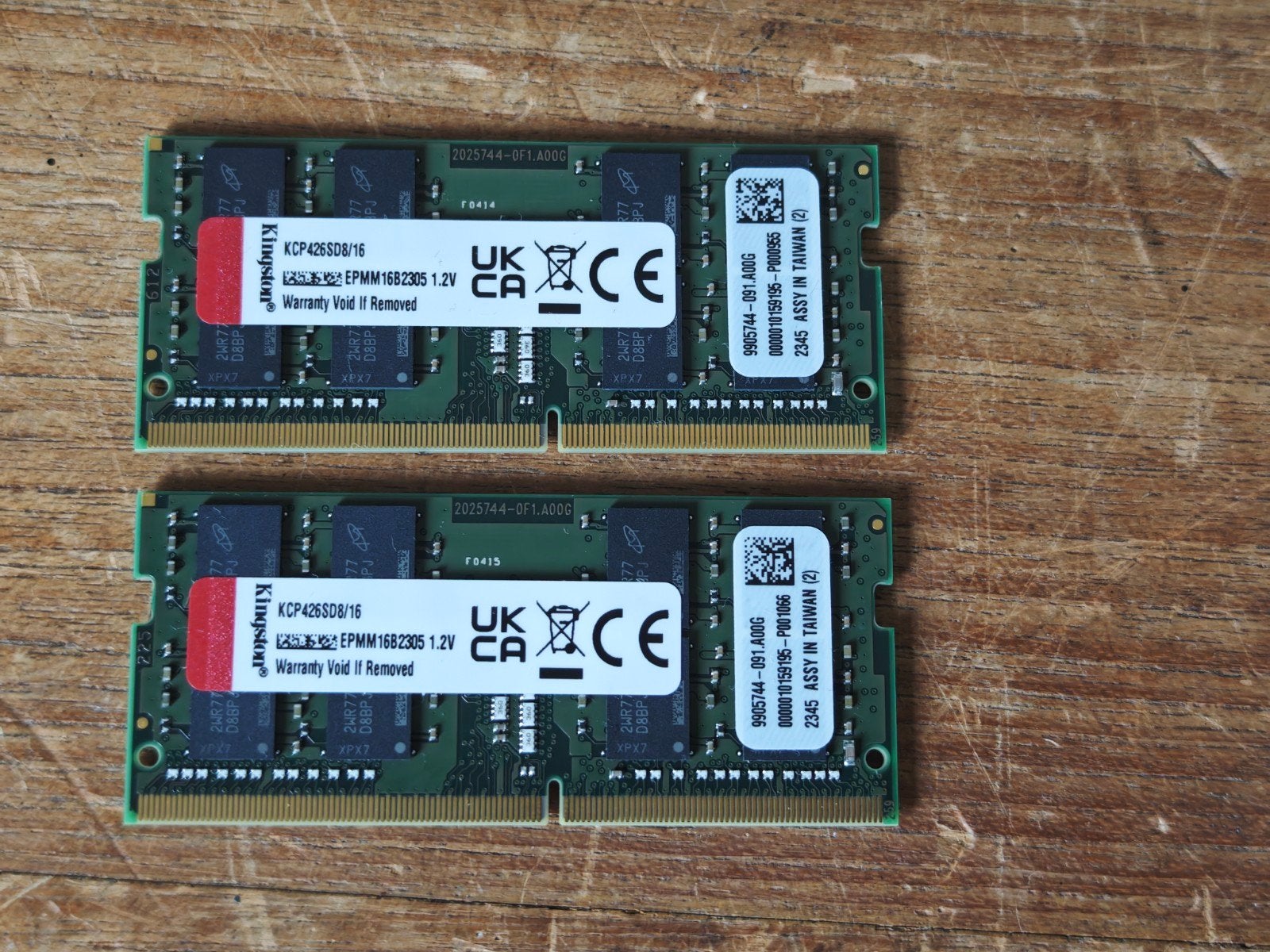 2x 16GB Kingston 2666 MHz DDR4 SODIMM Meerdere op voorraad, Computers en Software, RAM geheugen, 32 GB, ., DDR4, Ophalen of Verzenden