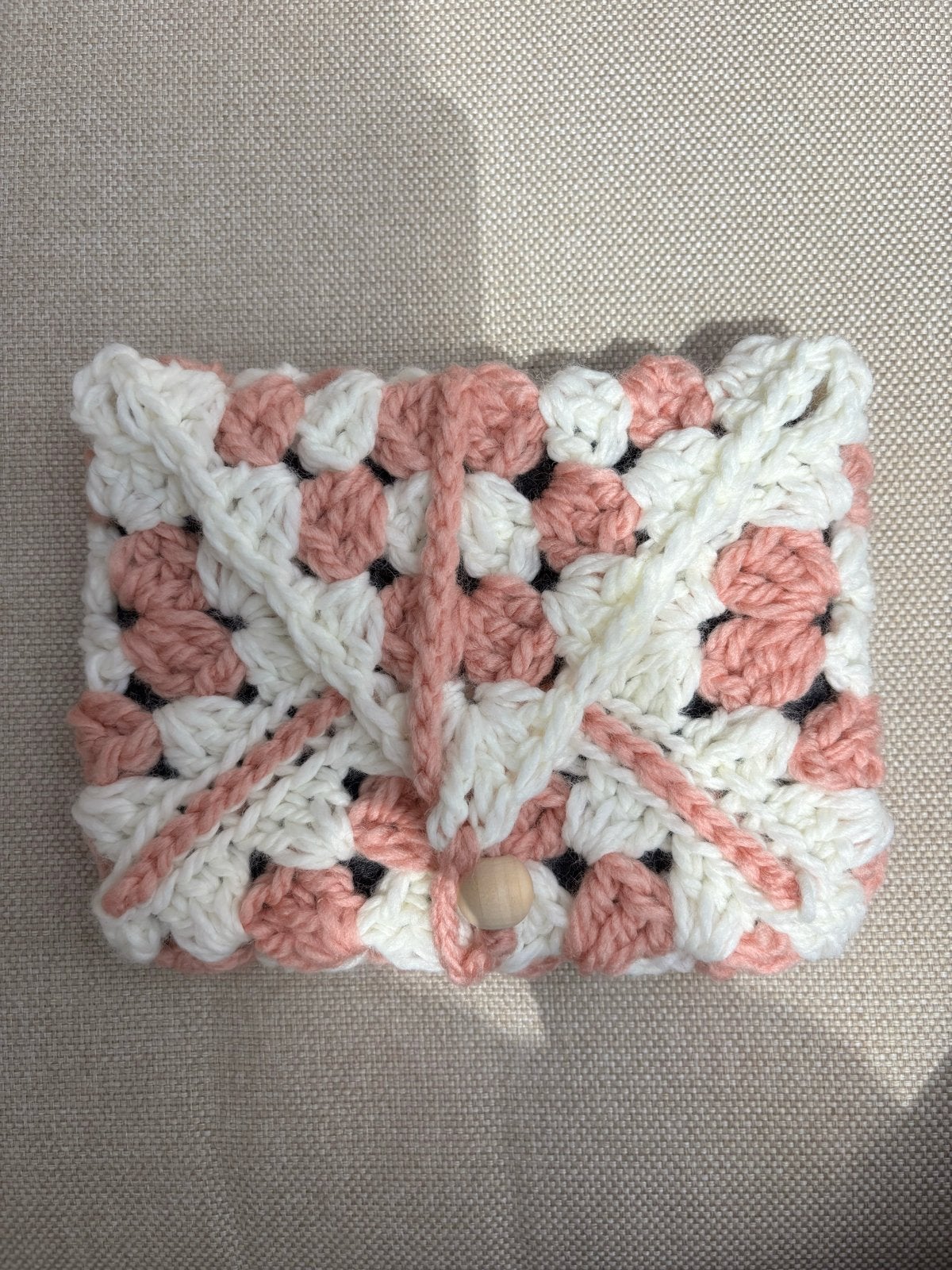 Gehaakte Granny Square E-reader/Kindle hoes - Roze Wit, Ophalen of Verzenden, Nieuw