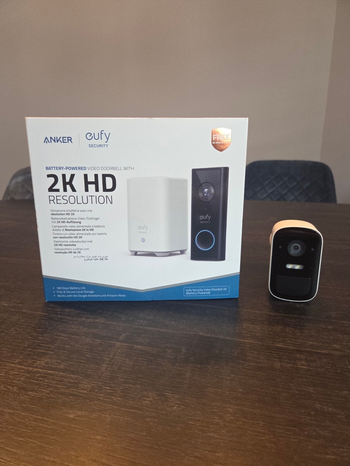Eufy Security Video Deurbel 2K HD + Eufycam 2C, Ophalen of Verzenden, Gebruikt, Buitencamera