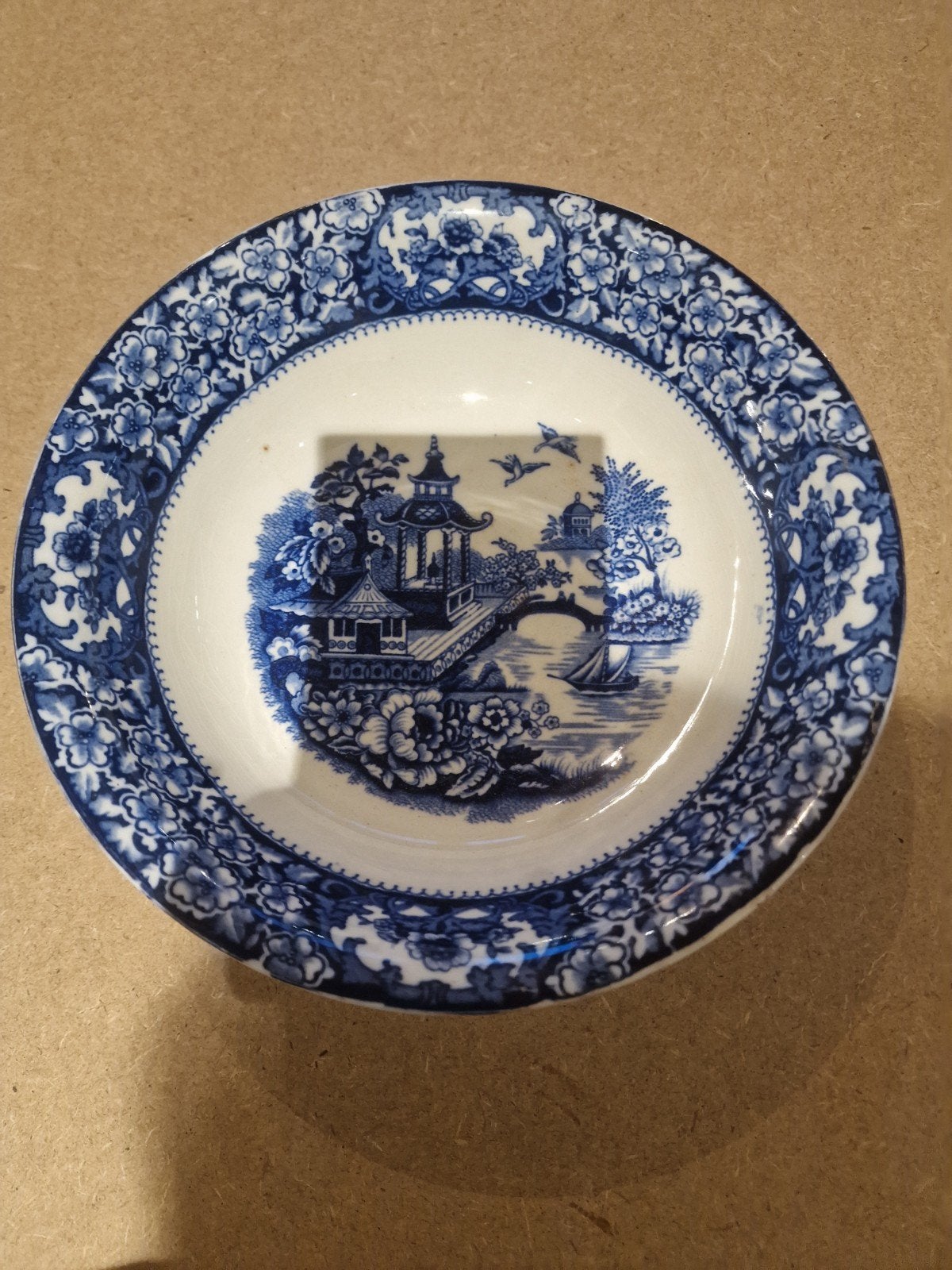 Antieke Olde Alton Ware Engeland Blauw-Wit Kom, Ophalen