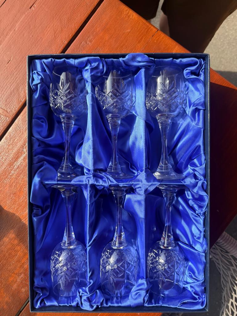 6x Bohemia Kristallen Sherry Glazen "Quartet" - onbeschadigd, Ophalen of Verzenden