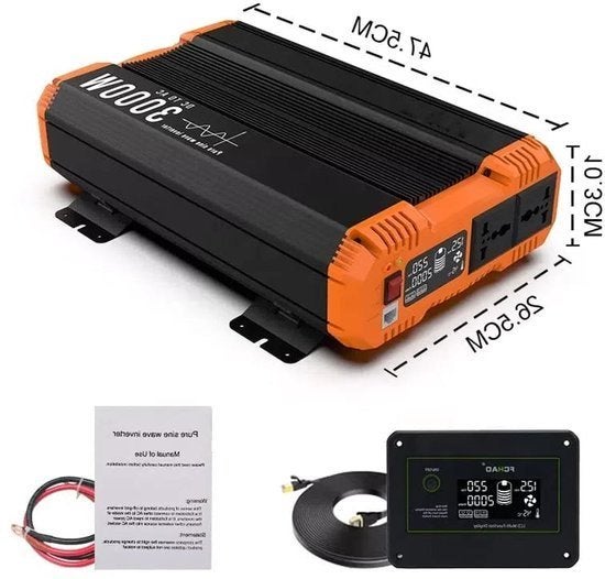 Omvormer – 3000W Inverter – DC Naar AC Converter, Corvance B.V., Verzenden, Nieuw, Corvancebol@gmail.com