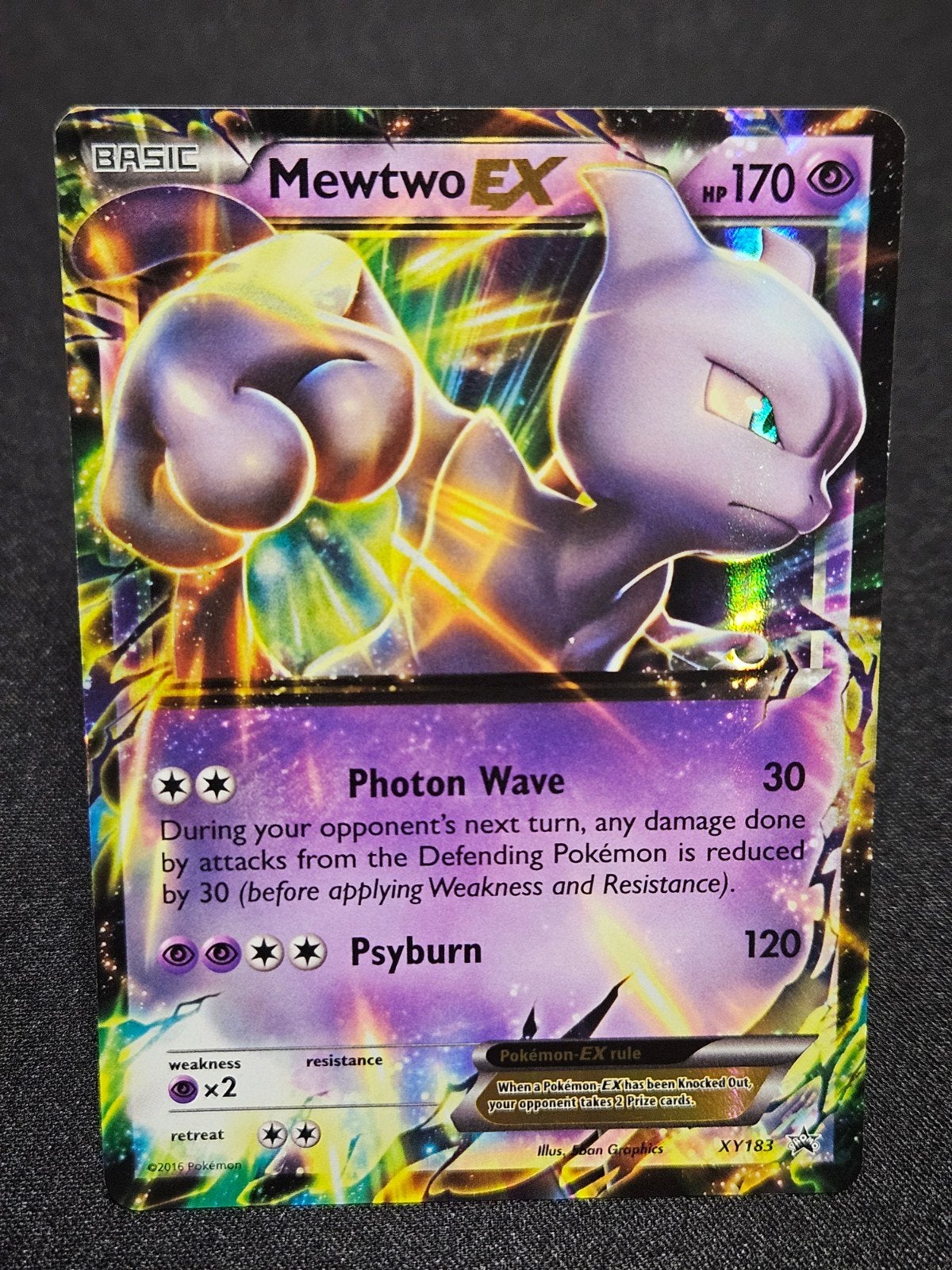 Mewtwo EX XY183 Pokémon Kaart, Ophalen of Verzenden, Zo goed als nieuw, Losse kaart, Foil