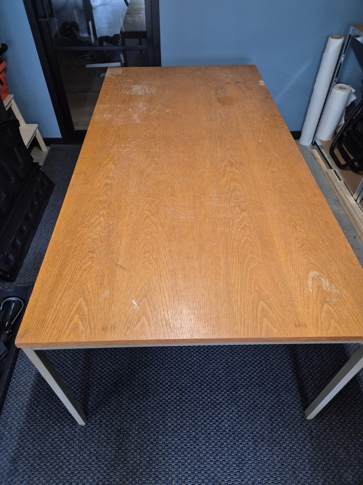 Tafel met houten blad 200 x 100 cm, Gebruikt, Modern, functioneel, 50 tot 100 cm, 150 tot 200 cm