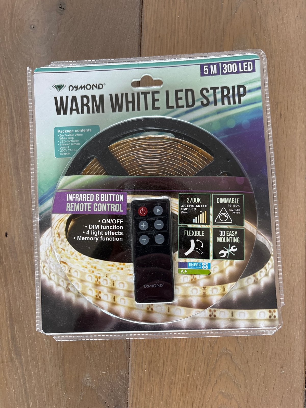 Dymond Warm Witte LED Strip 5M met Afstandsbediening, Wit, Overige merken, Nieuw, Ophalen of Verzenden