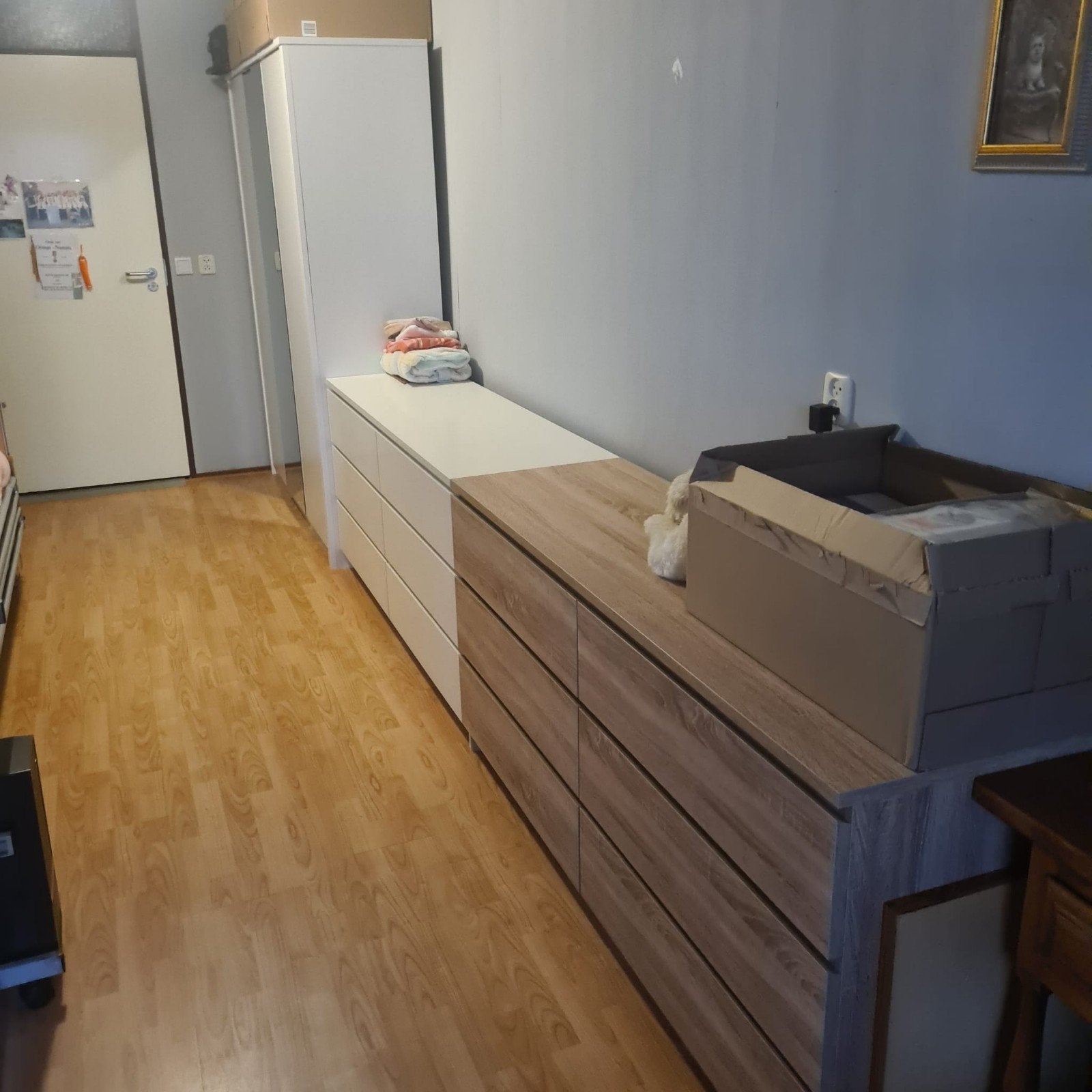 ladekasten: wit en houtkleurig, Huis en Inrichting, Ophalen, Gebruikt, 5 laden of meer, 50 tot 100 cm