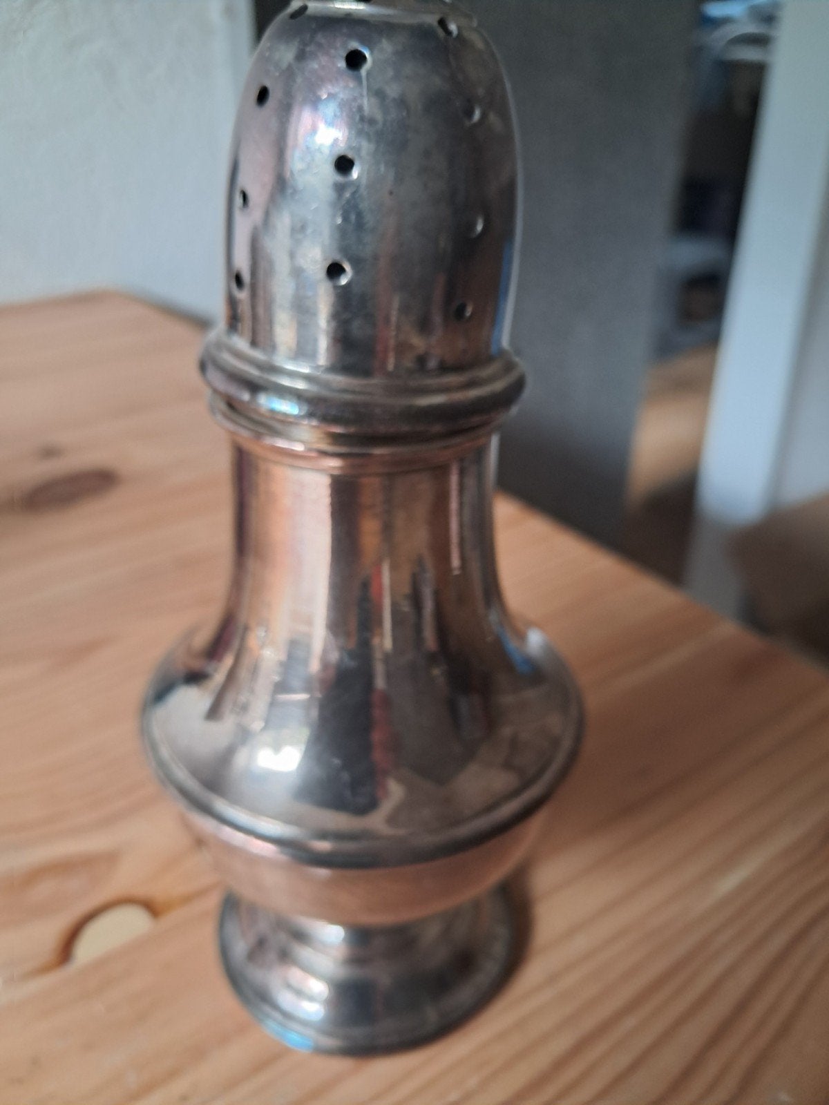 Antieke Zilverkleurige Suikerstrooier/Poedersuikerbus, Ophalen of Verzenden, Zilver