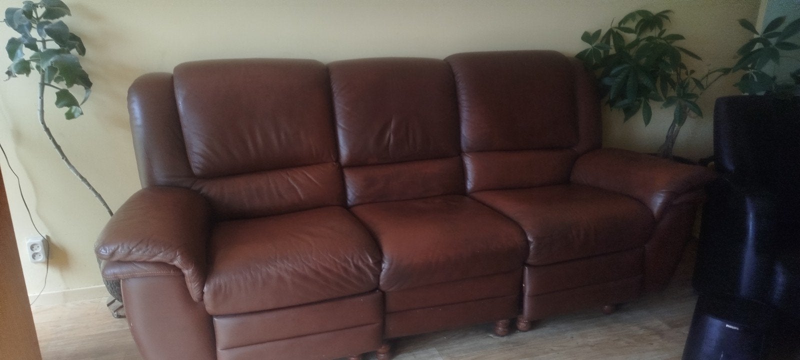 Leren chateaux D'ax bankstel, Ophalen, Gebruikt, 75 tot 100 cm, Leer
