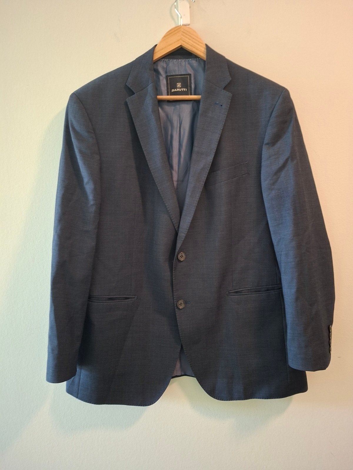Donkerblauw wollen Barutti colbert - Maat 48, Barutti, Ophalen of Verzenden, Zo goed als nieuw, Maat 48/50 (M)