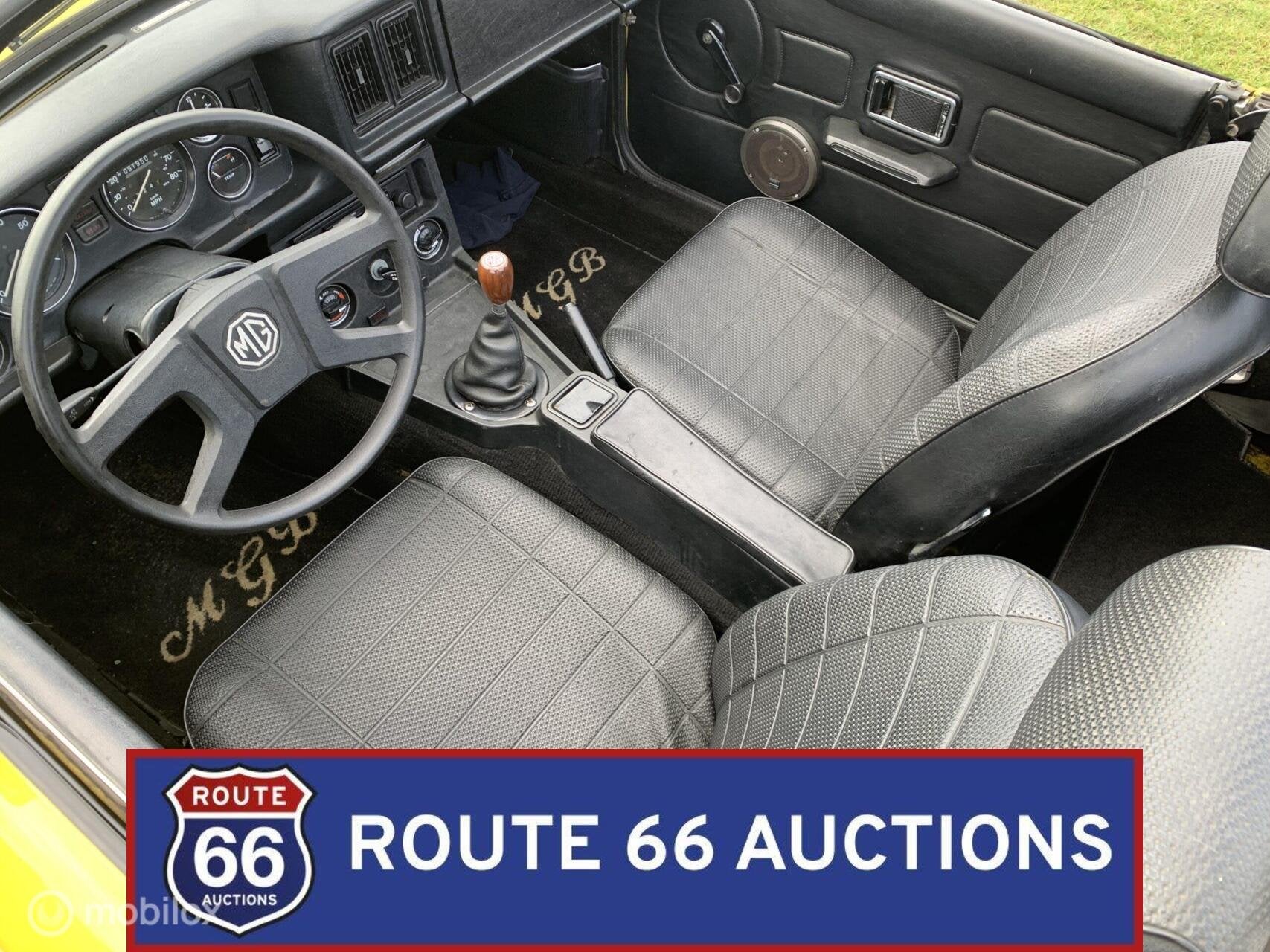 MG MGB Cabriolet | 1980 | Route 66 Auctions, Auto's, Overige carrosserieën, Zwart, Bedrijf, Handgeschakeld