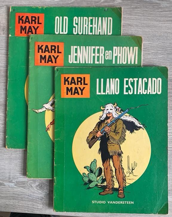 Stripboeken: Karl May, nr 6, 7, 8 (1964), Meerdere stripboeken, Ophalen of Verzenden, Gelezen