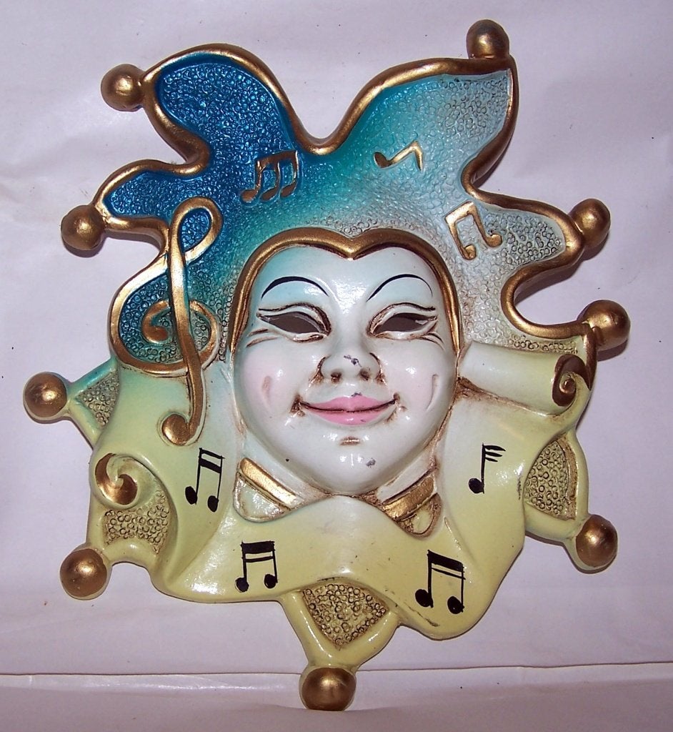Venetiaans masker, versierd met vrolijke muzieknoten. Izgs., Ophalen of Verzenden
