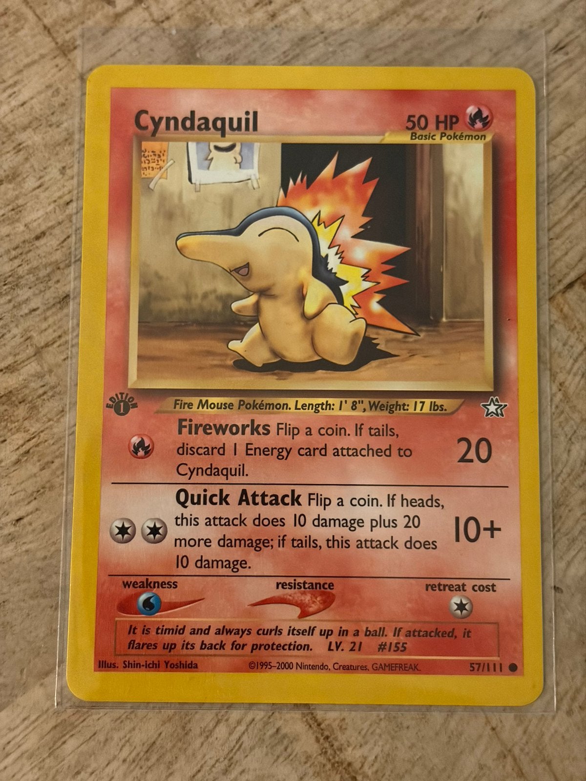 Pokémon Cyndaquil - Neo Genesis - 1st Edition - Engels (NM), Ophalen of Verzenden, Nieuw, Losse kaart