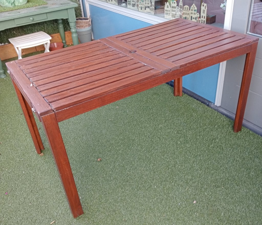 Te koop hardhouten tuintafel, Tuin en Terras, Ophalen, Gebruikt, Rechthoekig, Hout
