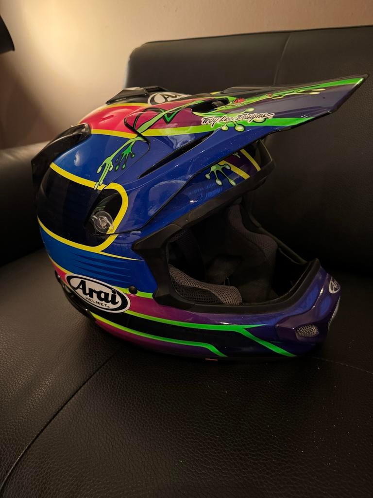 Z.g.a.n. Arai MX-V Barcia frog, uniek design/ maat:XL-62cm, Motoren, Kleding | Motorhelmen, Ophalen, Arai, XL, Tweedehands