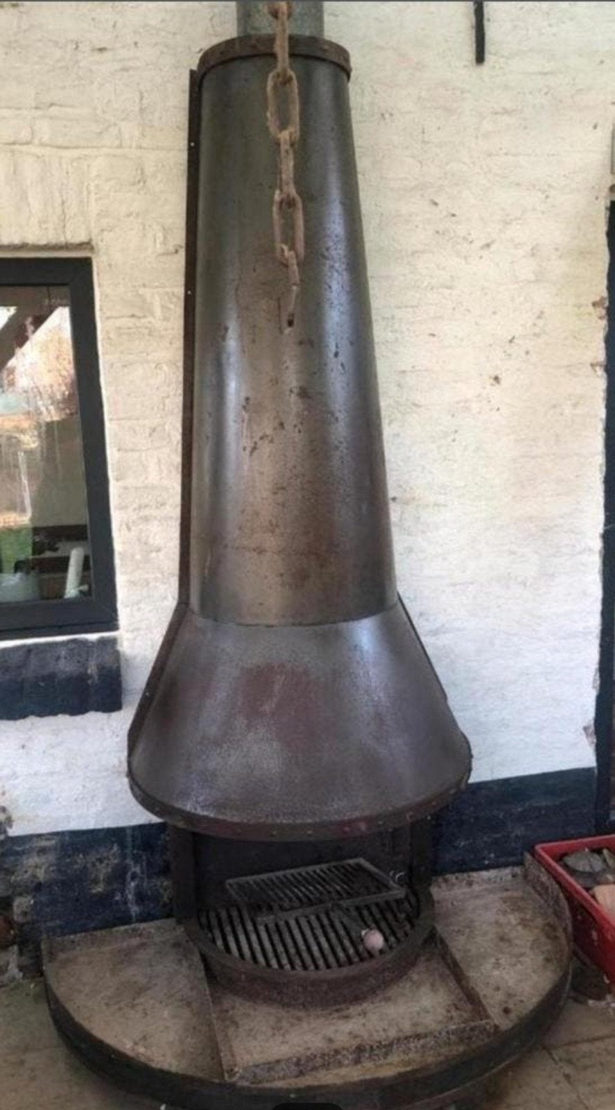 Houtkachel BBQ Tuinhaard met Rookgasafvoer, Huis en Inrichting, Kachels, Ophalen of Verzenden, Gebruikt, Hout, Houtkachel