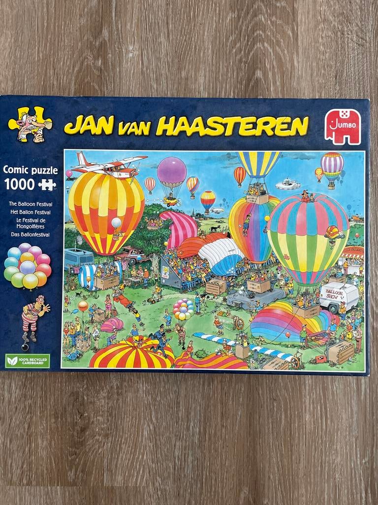 Jan van Haasteren Het Ballon Festival 1000 stukjes, Ophalen of Verzenden, 500 t/m 1500 stukjes, Gebruikt, Legpuzzel