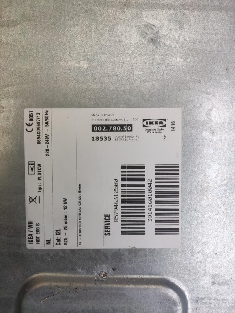 IKEA HBT EID S Gasfornuis - 5 kookzones, Witgoed en Apparatuur, Kookplaten, Ophalen, Gebruikt, Inbouw, Gas