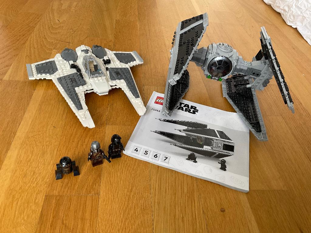 Lego Mandalorian met Tie interceptor en doos, Ophalen, Gebruikt, Star Wars, Lego