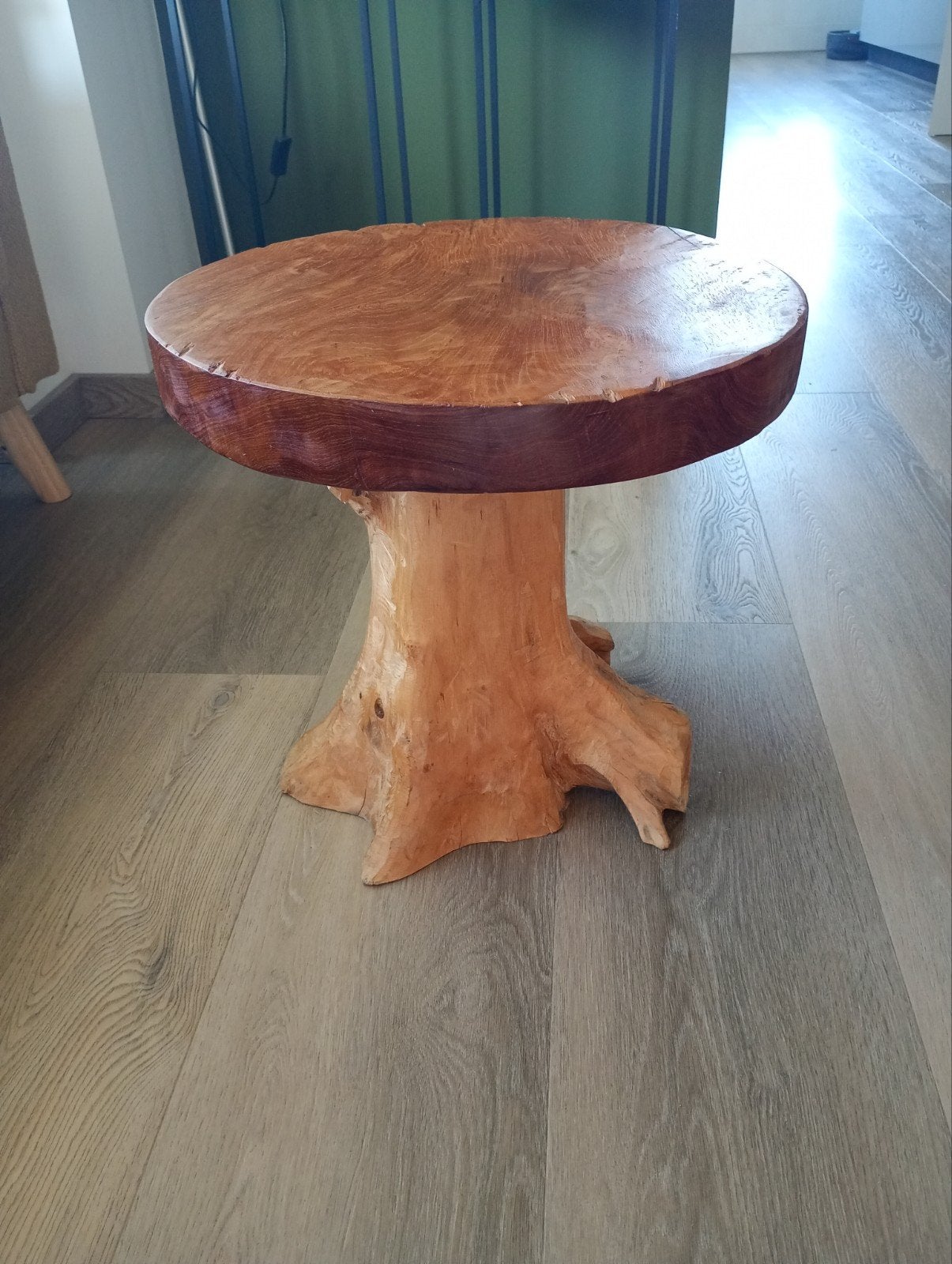 houten boomstronk bijzettafel, Ophalen, Rond, Minder dan 55 cm, Minder dan 45 cm