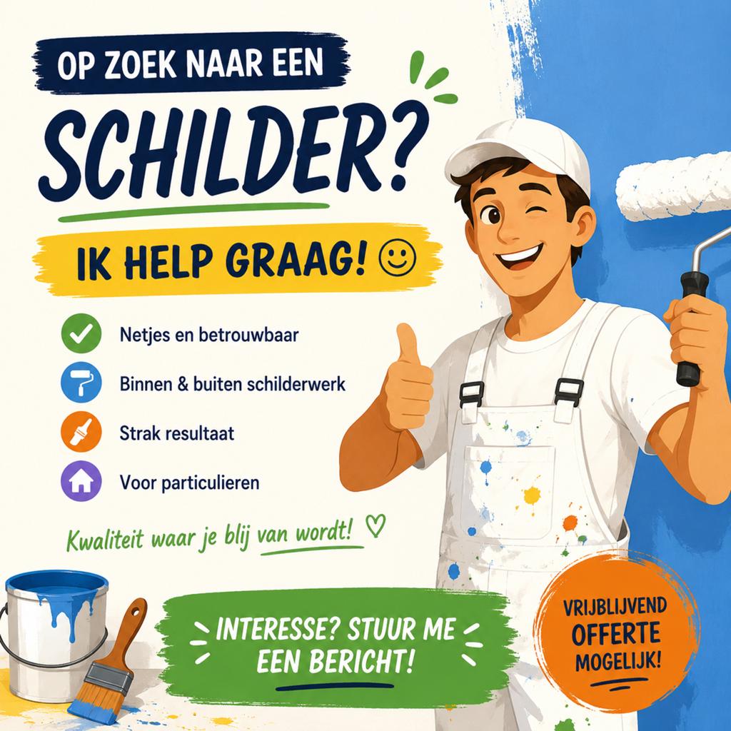 Ervaren Schilder Gezocht? Strak Werk & Eerlijke Prijzen, Doe-het-zelf en Verbouw, Verf, Beits en Lak, Ophalen, Wit