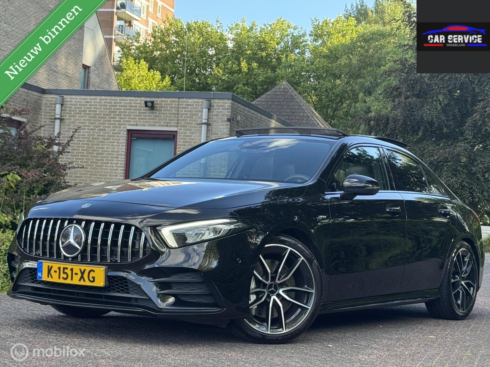Mercedes-Benz A-klasse AMG 35 4MATIC Premium /HUD/PANO/CAMER, Euro 6, 4 cilinders, Zwart, Leder
