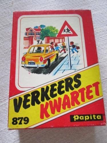 Verkeers kwartet 879 Papita uit 1965 Vintage retro, Verzamelen, Ophalen, Gebruikt, Kwartet(ten)