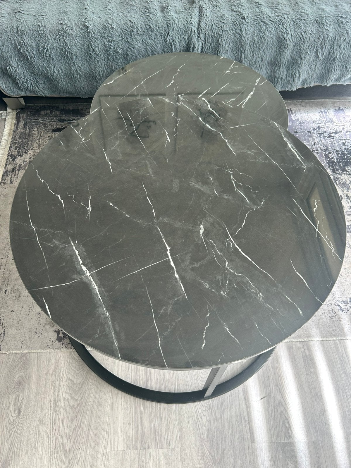 Salon tafel groot en klein, Ophalen, Zo goed als nieuw, Rond, 50 tot 100 cm