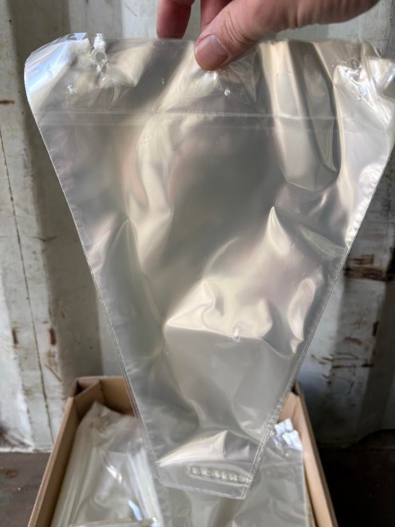 Grote partij plastic zakken 370x240x80mm, 1500 stuks/doos, Ophalen