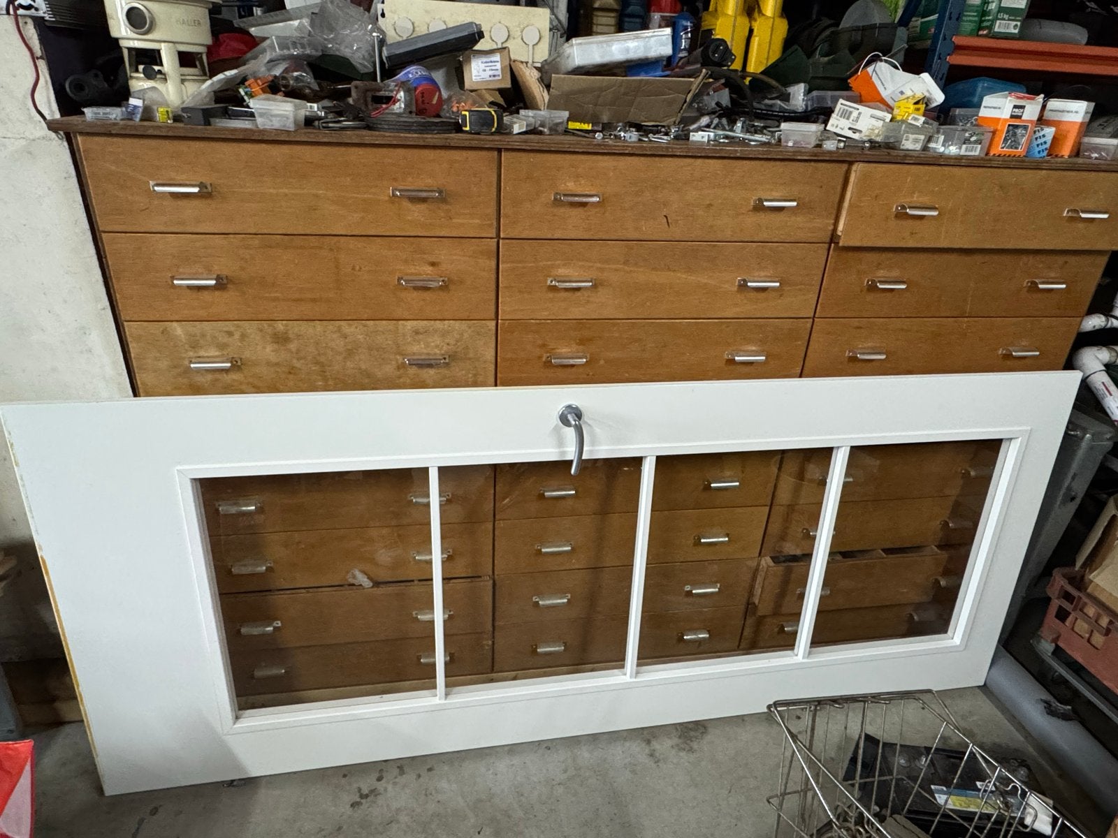Svedex opdekdeur met glas, 231x93 cm, incl. beslag, Doe-het-zelf en Verbouw, Ophalen, Gebruikt, 80 tot 100 cm, 215 cm of meer