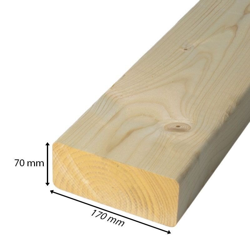 Vuren hout 170x70 balken - ong 5 meter lang - 10 stuks, Doe-het-zelf en Verbouw, Ophalen, Balk, Vuren, 50 mm of meer