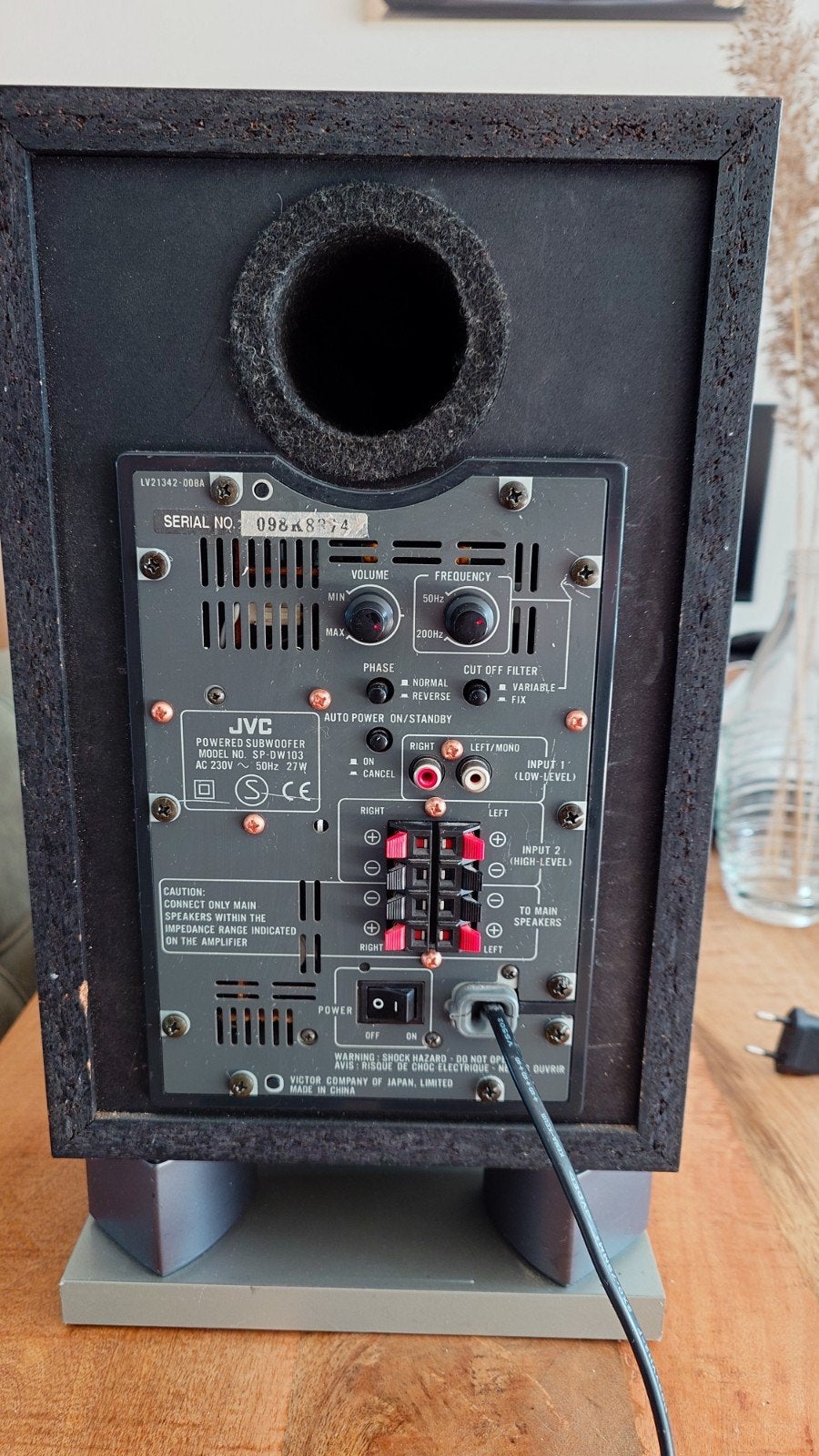 JVC SP-DW103 actieve subwoofer, Ophalen, Gebruikt
