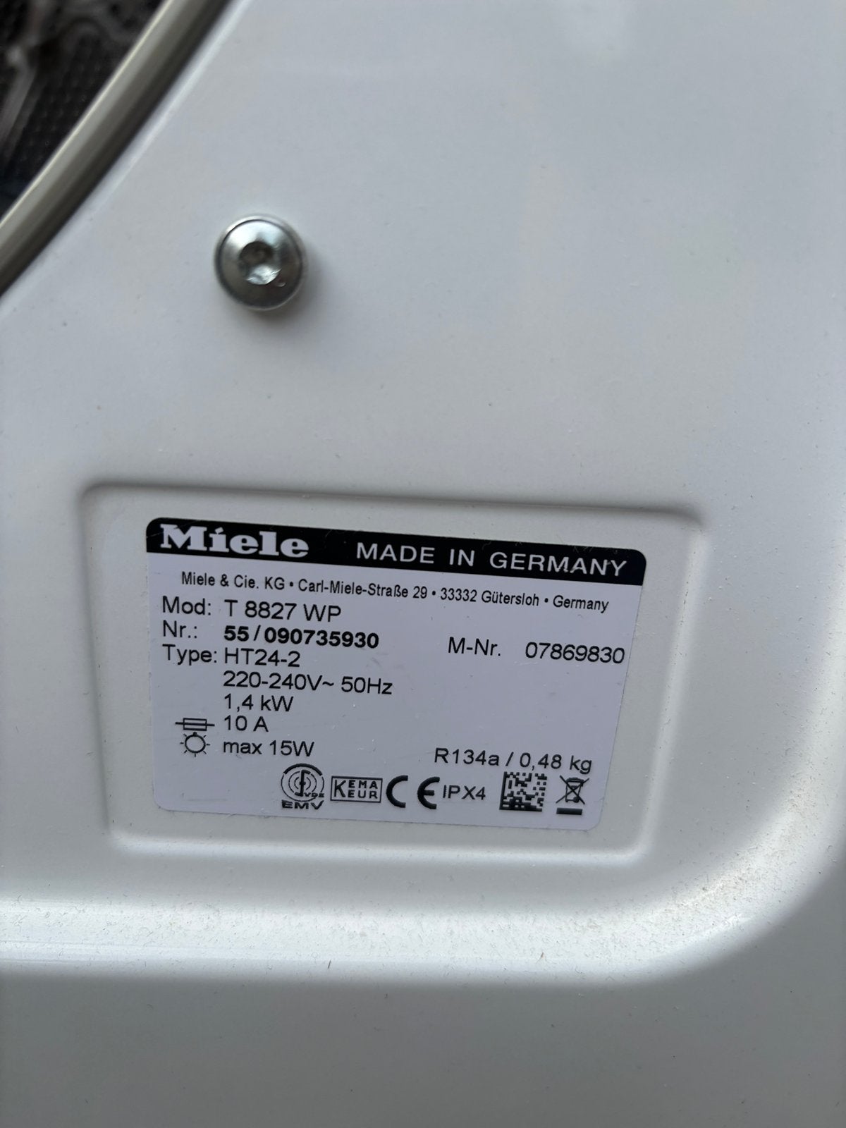 Foto 7 van Setje Miele wasmachine W3821 / Warmtepompdroger T8827WP 7kg