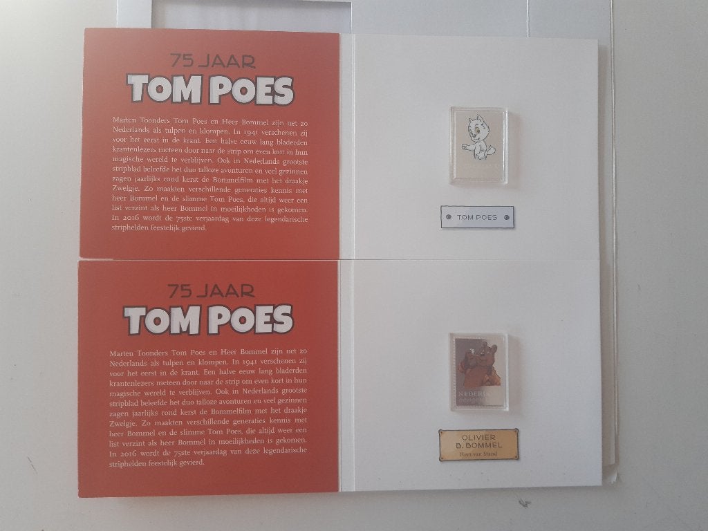 Zilveren zegels van Bommel en Tom Poes compleet met envelop, Verzamelen, Ophalen of Verzenden, Olivier B, Bommel en Tom Poes, Zo goed als nieuw
