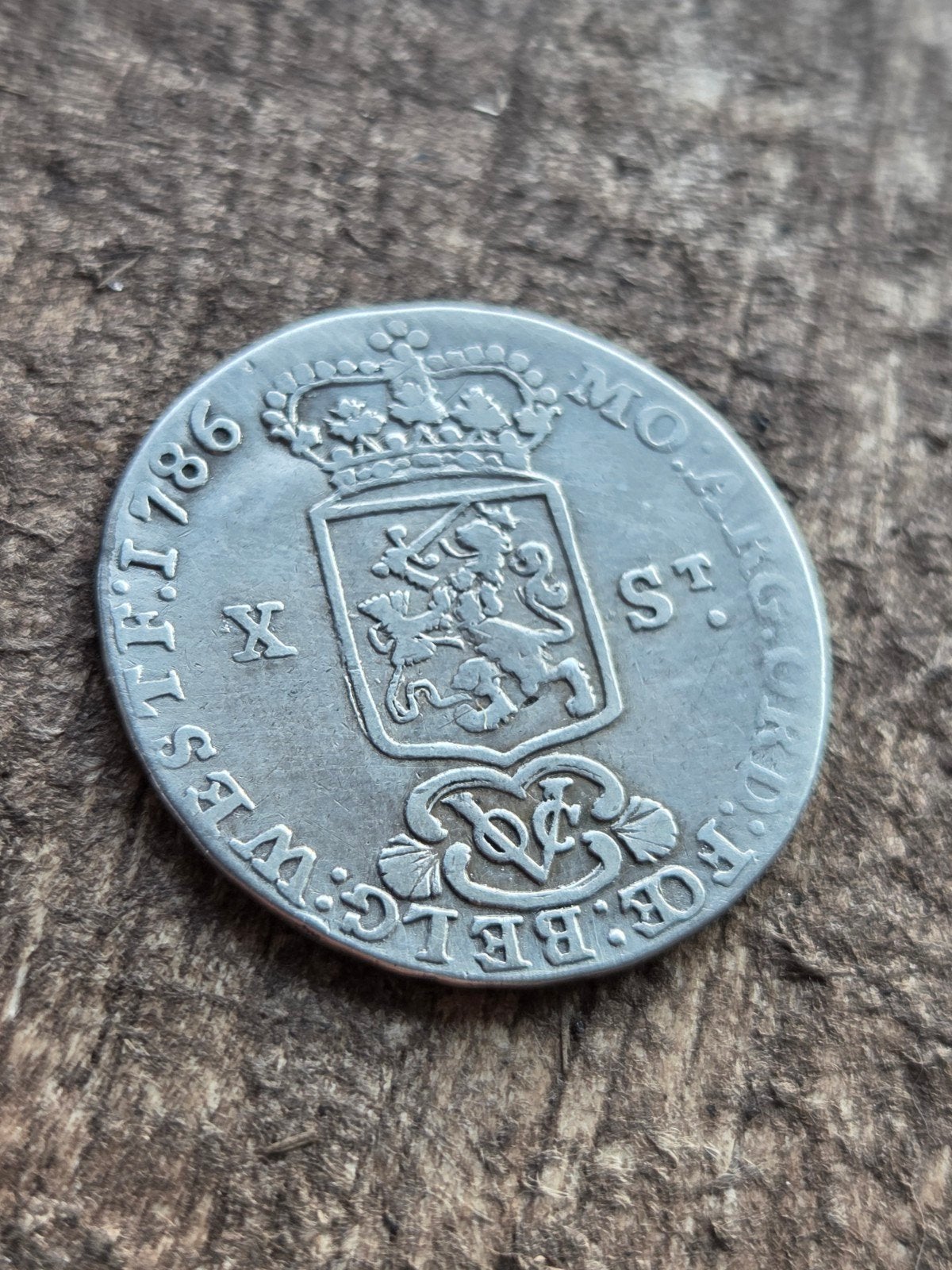 Zilveren VOC-munt X Stuiver West-Friesland 1786, Postzegels en Munten, Munten | Nederland, Ophalen of Verzenden, Vóór koninkrijk