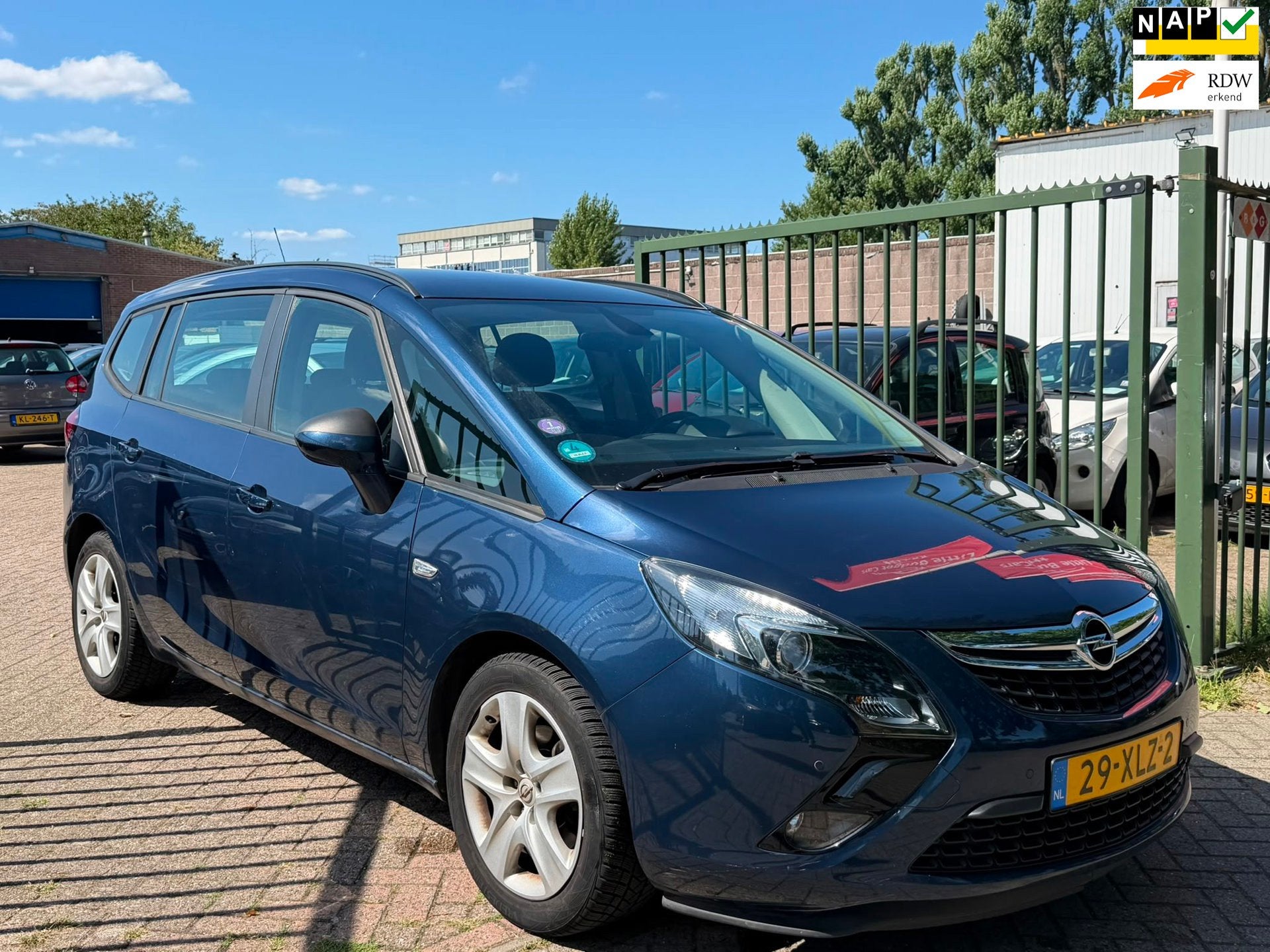 Opel Zafira Tourer 1.4 Edition Airco cruis control parkeer s, Auto's, Euro 5, 4 cilinders, Blauw, Origineel Nederlands