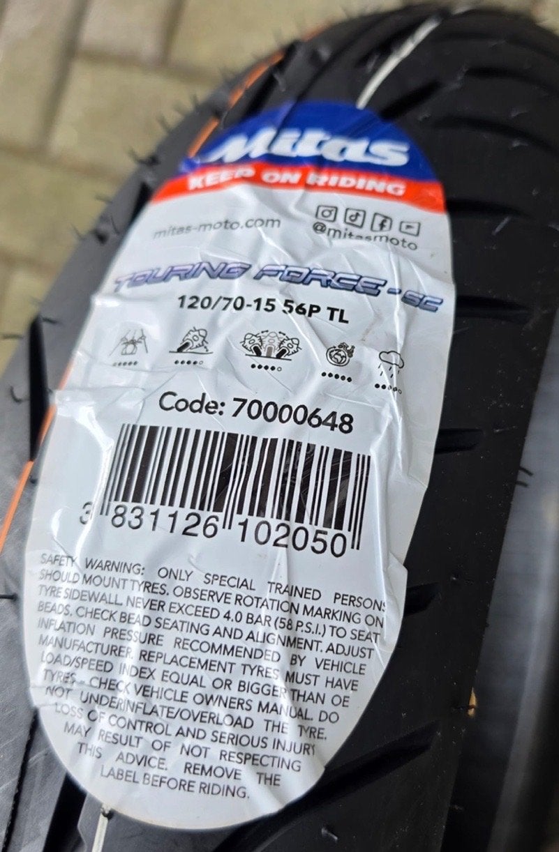 Nieuwe Mitas Touring Force-SC Scooterband 120/70-15 56P, Overige merken, Škofjeloška cesta 6 4000 Kranj Slovenië, Overige typen